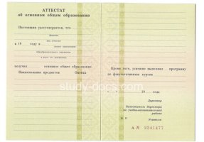 Аттестат за 9 класс 1995-2006 в Росто́ве-на-Дону́